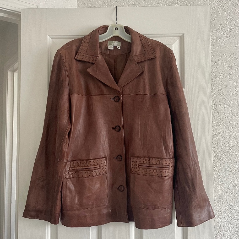 The Territory Ahead Brown Leather Jacket Size L